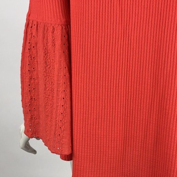 Free People Parisian Nights Tunic Top Women S Eyelet Embroidered V-neck Boho - Picture 10 of 15